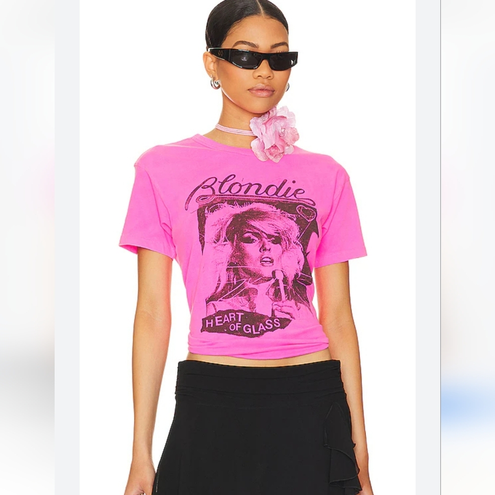 DAYDREAMER Pink Blondie Heart Of Glass Graphic Band Vintage Tour Tee S